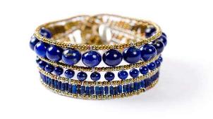 Ziio bracelet in lapis is handmade in Italy with a sterling silver clasp.
