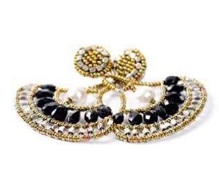 Black chandelier earrings by Ziio are handmade in Italy with black tourmaline and silver