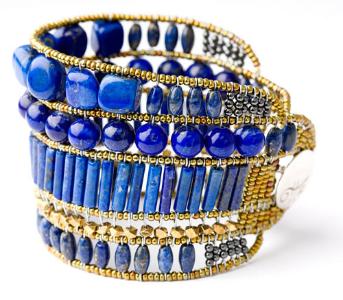 Stupping lapis bracelet by Italian designer Ziio is high-fashion and handmade.